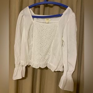 Maeve by Anthropologie, white cotton top
